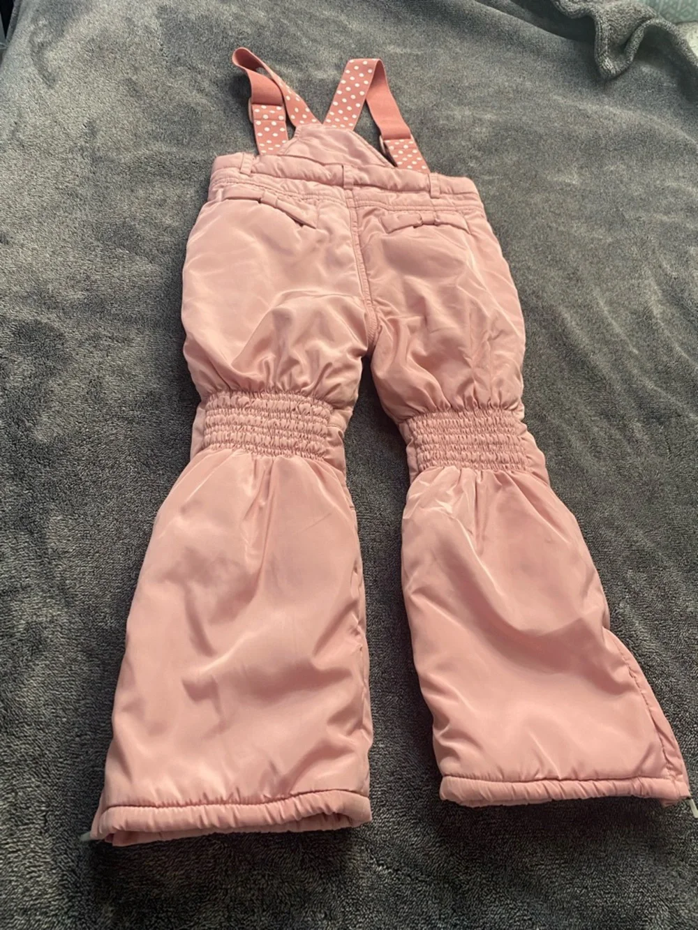 Jelispoon Boutique Dusty Pink Fleece-Lined Snow Bibs Size 120 (US 6/7) - Picture 5 of 9